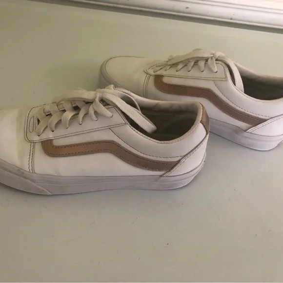 Vans White and Tan Old Skool sneakers - Picture 2 of 9